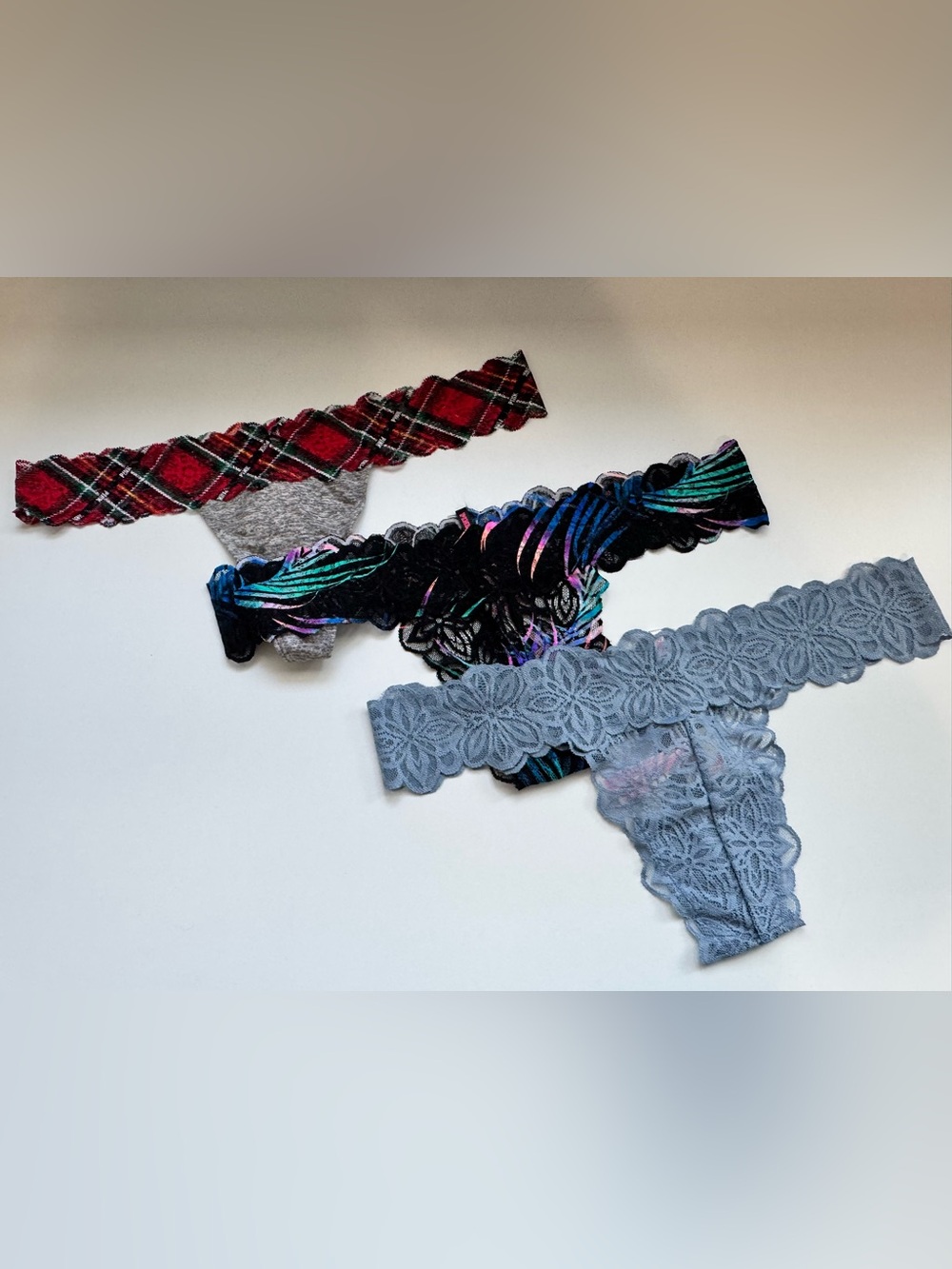 PINK by Victoria’s Secret Lot of Three Thongs Size Large
